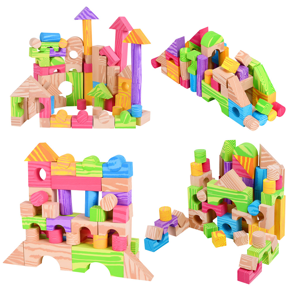 Schuimrubberen\u0020blokkenset\u0020met\u0020inhoud\u0020100\u0020blokken\u0020of\u0020bouwstenen