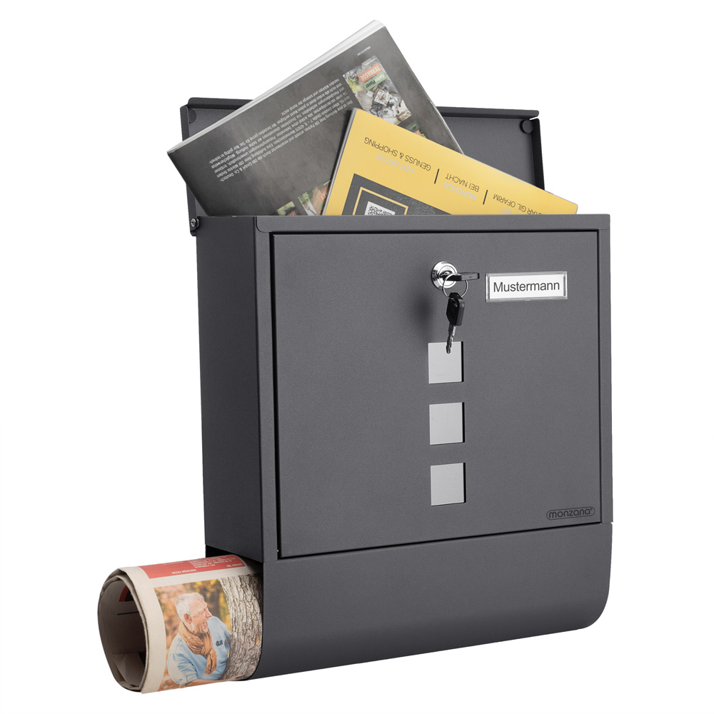Design\u0020Brievenbus\u0020met\u0020krantenset\u0020antraciet\u0020afm.\u002030,5x8,5x33,5cm