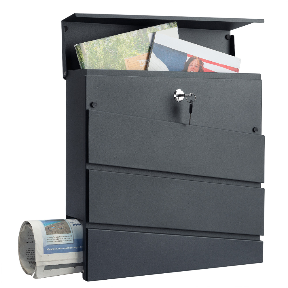 Brievenbus\u0020met\u0020krantenbuis\u0020staalzilver Brievenbus\u0020met\u0020krantenbuis\u0020staalzilver