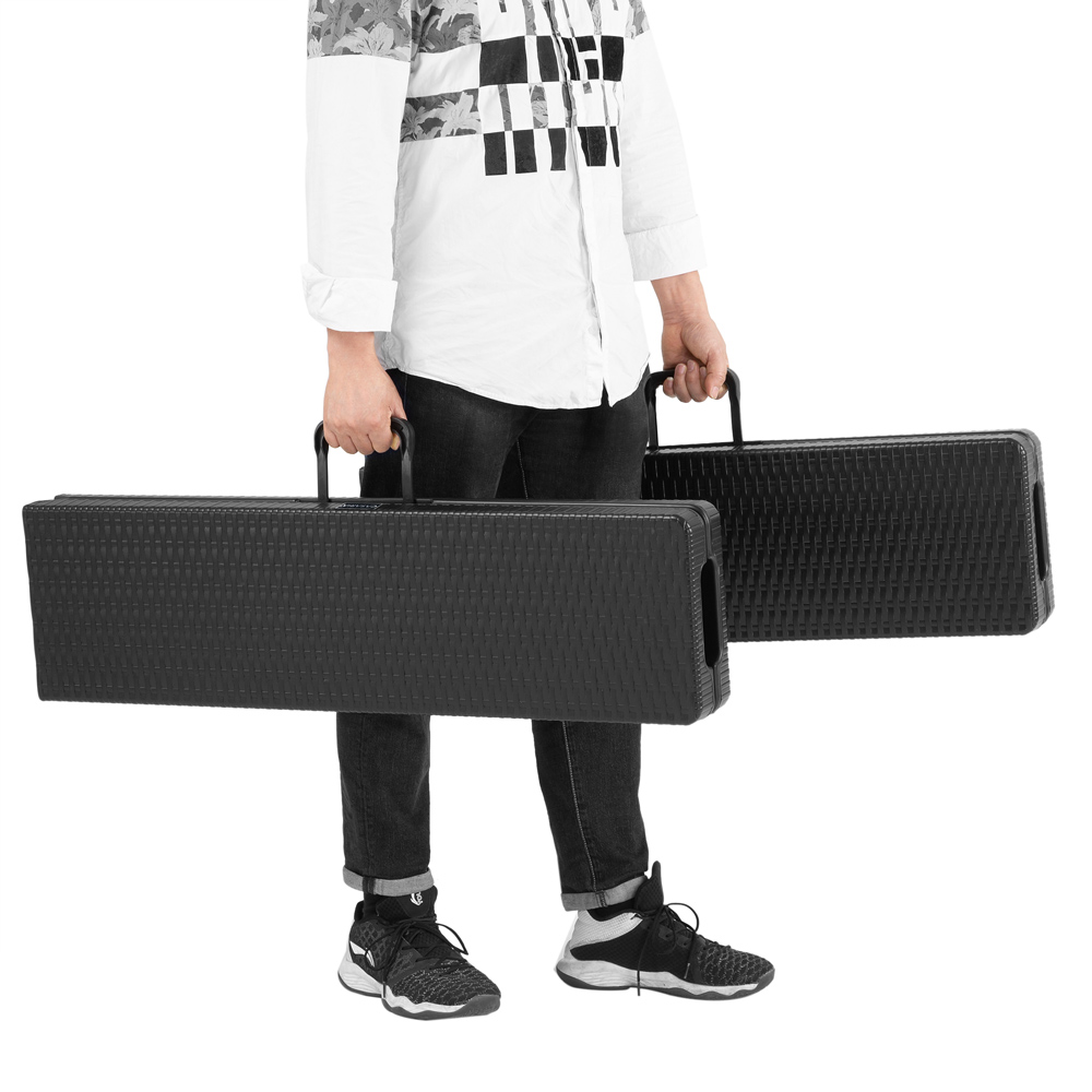 Set\u0020van\u00202\u0020uitklapbare\u0020bierbanken\u0020in\u0020polyrattan\u0020zwart\u0020180\u0020cm