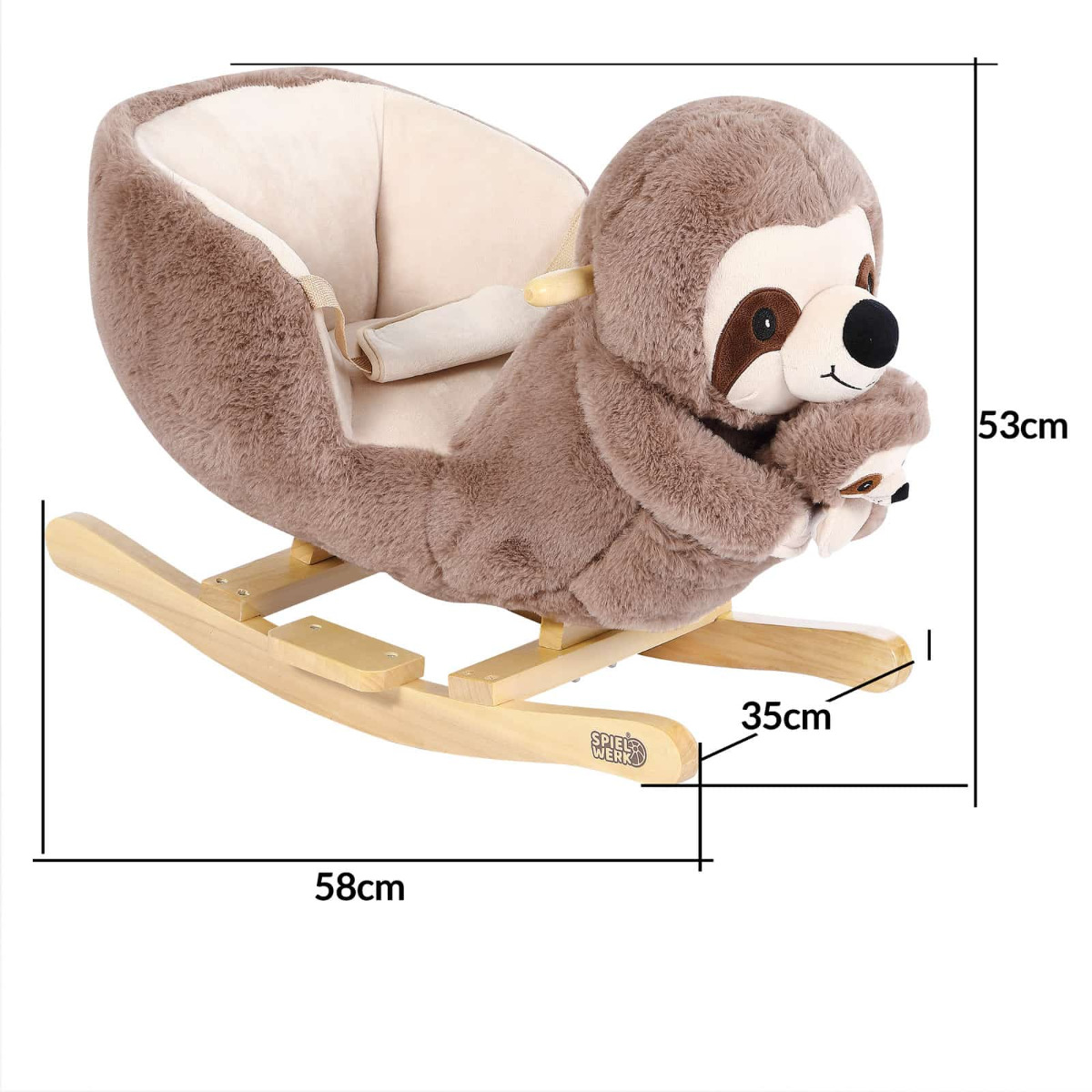 Schommeldier\u0020Luiaard\u0020Bruin\u0020met\u0020Veiligheidsriem\u0020en\u0020muziek