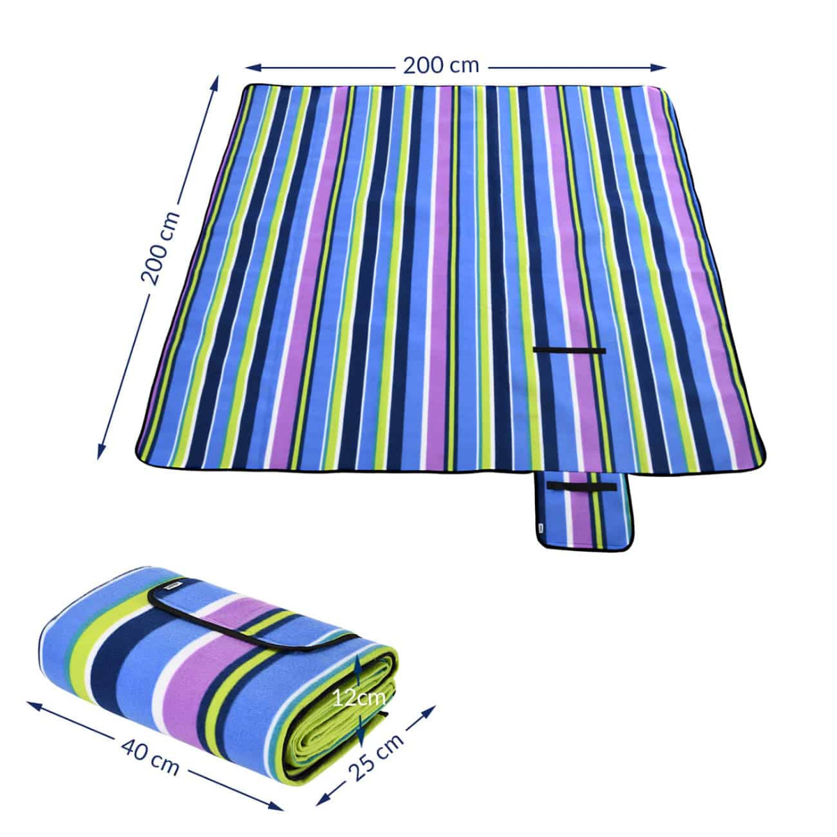 Picknickdeken\u0020Gestreept\u00202x2m Picknickdeken\u0020Gestreept\u00202x2m