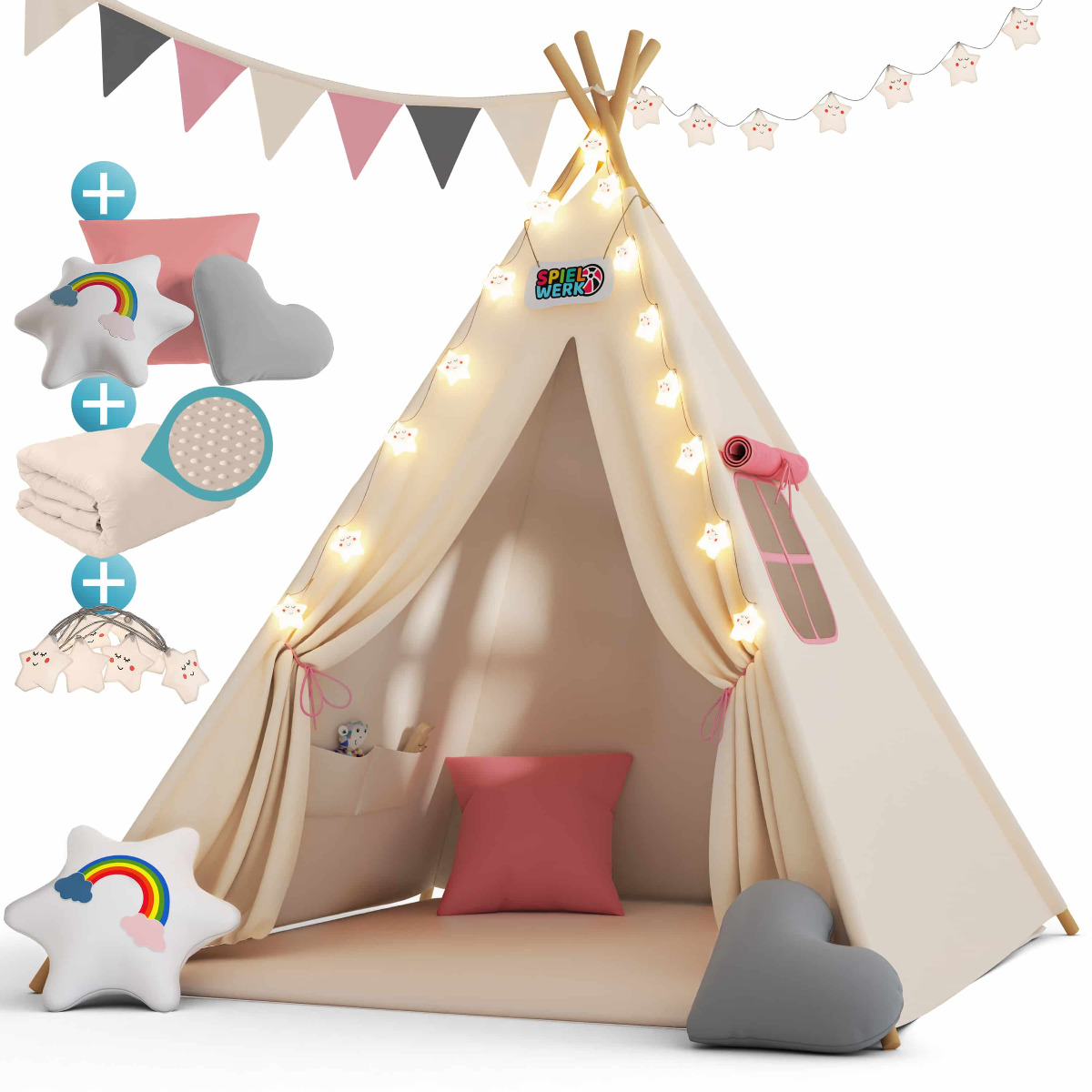 Tipi\u0020Speeltent\u0020Roze\u0020160x120x120cm Tipi\u0020Speeltent\u0020Roze\u0020160x120x120cm