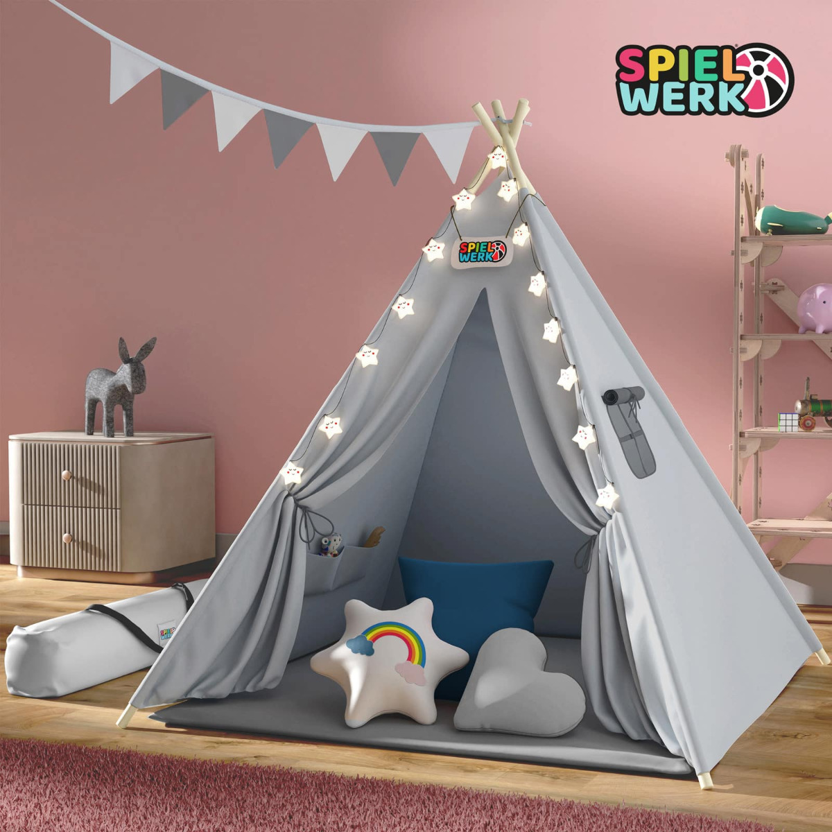 Tipi\u0020Speeltent\u0020Grijs\u0020160x120x120cm Tipi\u0020Speeltent\u0020Grijs\u0020160x120x120cm