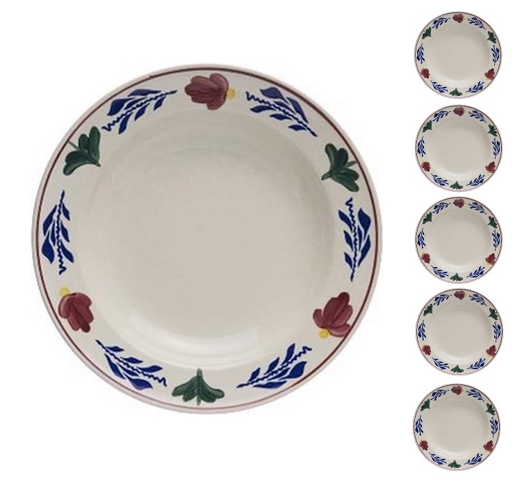 Boerenbont\u0020diep\u0020eetbord\u002022cm\u0020set\u0020van\u00205\u0020stuks