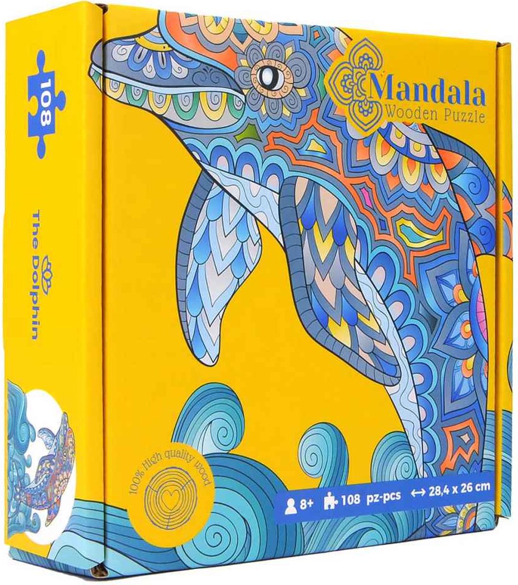 Logica\u0020Giochi\u0020Mandala\u0020Houten\u0020Legpuzzel\u0020Dolfijn