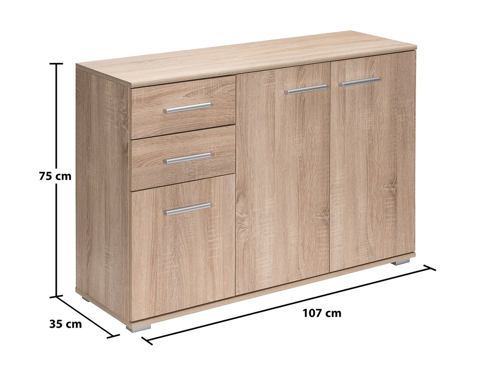 Dressoir\u0020Alba\u0020MDF\u002DEiken\u0020107x75x35cm\u0020 Dressoir\u0020Alba\u0020MDF\u002DEiken\u0020107x75x35cm\u0020