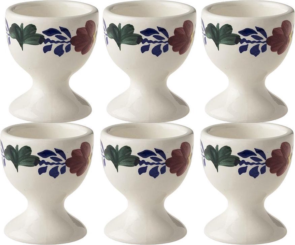 Boerenbont\u0020Eierdopjes\u0020Aardewerk\u0020set\u0020van\u00206\u0020stuks