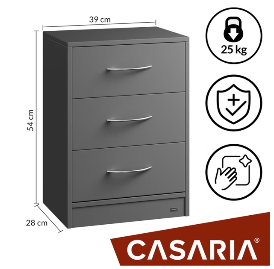 Ladenkast\u0020Nachtkastje\u0020Eloise\u0020Antraciet\u002054x39x28cm Ladenkast\u0020Nachtkastje\u0020Eloise\u0020Antraciet\u002054x39x28cm