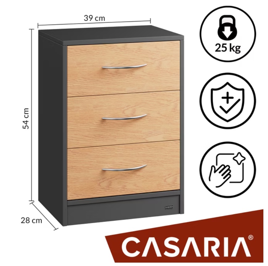 Ladenkast\u0020Nachtkastje\u0020Eloise\u0020Hout\u0020Grijs\u002054x39x28cm