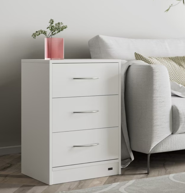 Ladenkast\u0020Nachtkastje\u0020Eloise\u0020Wit\u002054x39x28cm