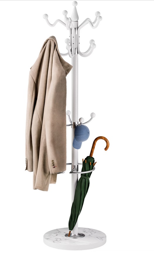 Kapstok\u0020Wit\u0020Gebogen\u0020met\u0020marmeren\u0020voet\u0020173cm\u0020