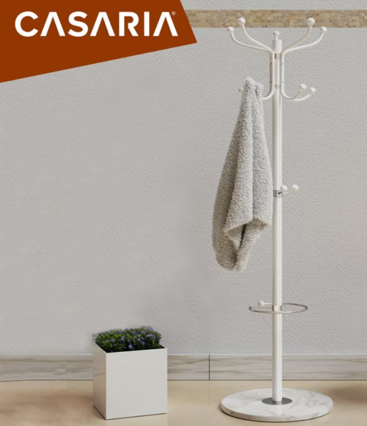 Kapstok\u0020Wit\u0020met\u0020marmeren\u0020voet\u0020173cm\u0020