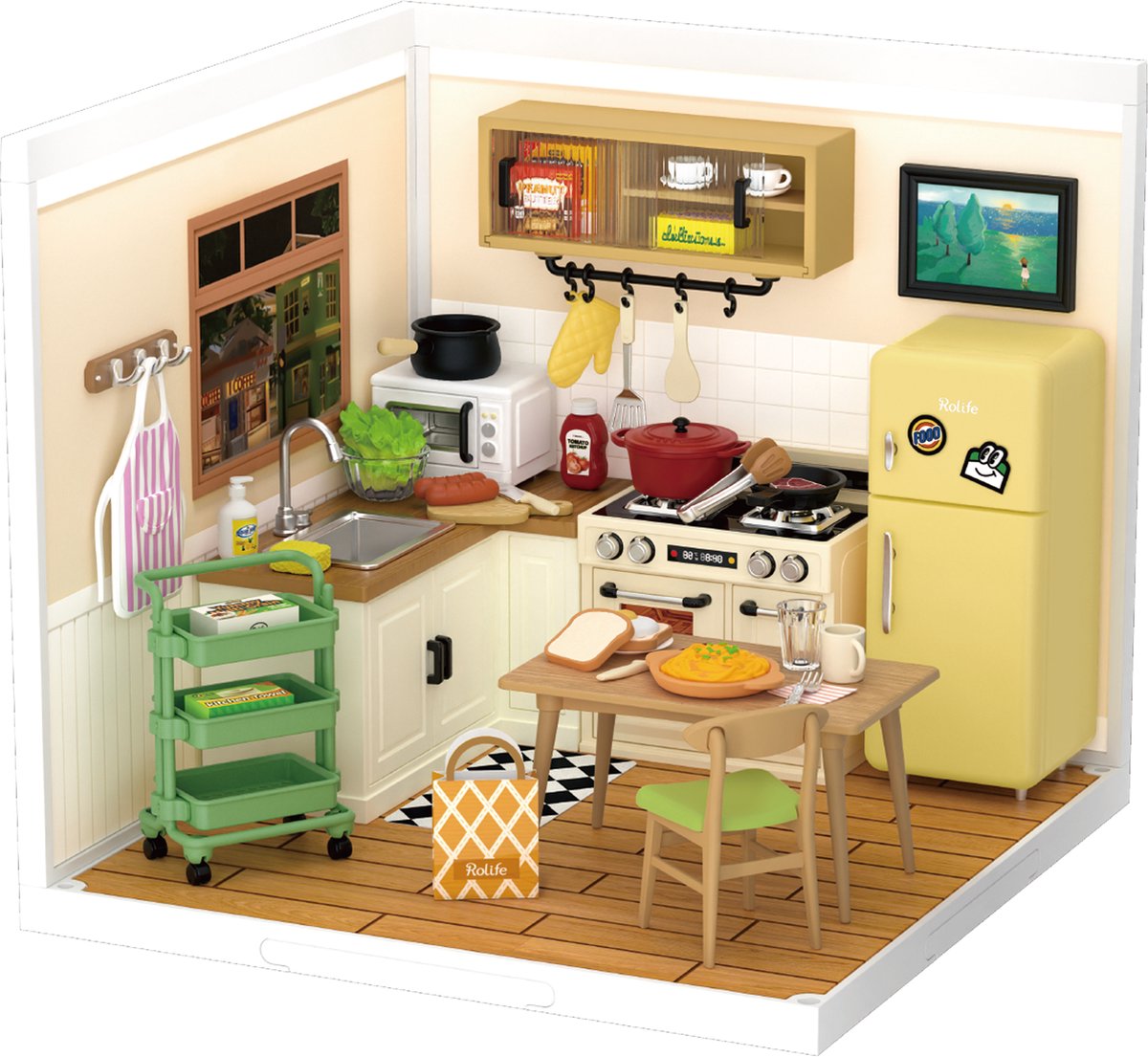 Robotime\u0020Happy\u0020Meals\u0020Kitchen\u0020DIY\u0020Modelbouw\u0020Knutselen