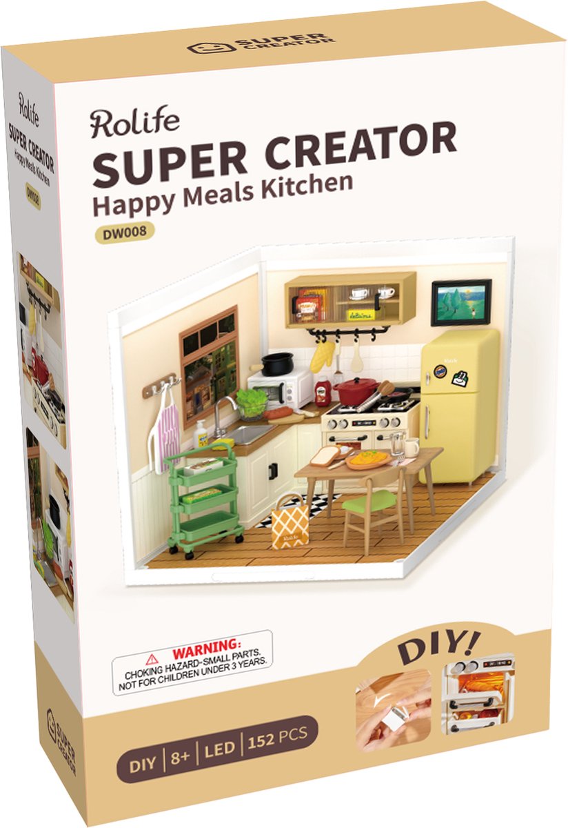 Robotime\u0020Happy\u0020Meals\u0020Kitchen\u0020DIY\u0020Modelbouw\u0020Knutselen