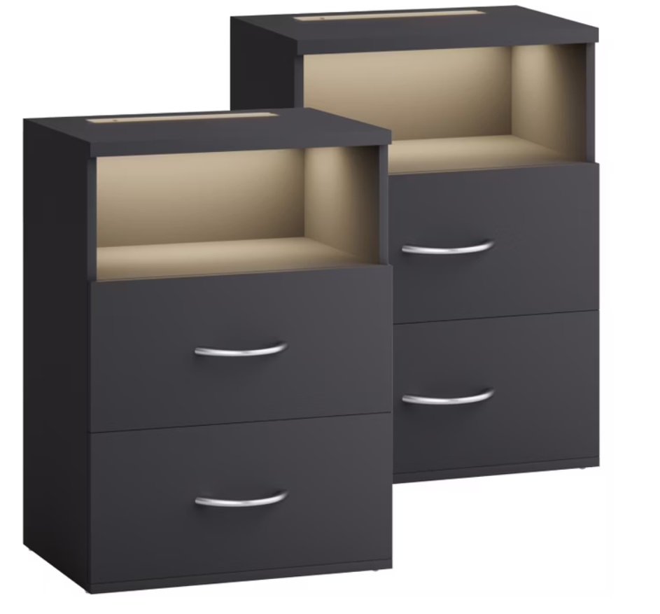 Nachtkastje\u0020Jamie\u0020LED\u002Dverlichting\u0020Set\u0020van\u00202\u0020Antraciet\u002055x40x28cm Nachtkastje\u0020Jamie\u0020LED\u002Dverlichting\u0020Set\u0020van\u00202\u0020Antraciet\u002055x40x28cm