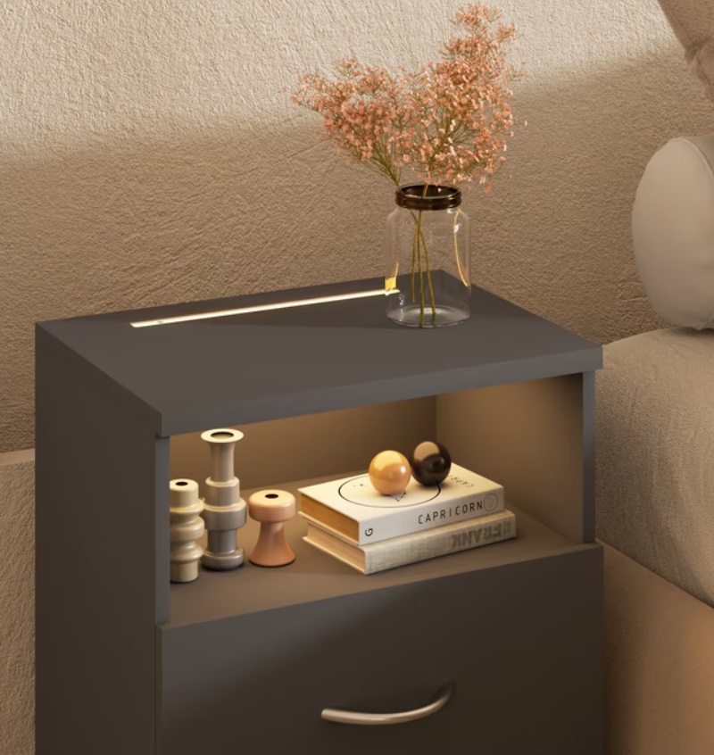 Nachtkastje\u0020Jamie\u0020LED\u002Dverlichting\u0020Set\u0020van\u00202\u0020Antraciet\u002055x40x28cm Nachtkastje\u0020Jamie\u0020LED\u002Dverlichting\u0020Set\u0020van\u00202\u0020Antraciet\u002055x40x28cm