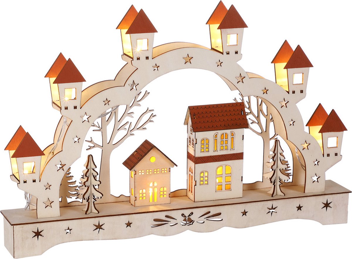 Monzana\u0020Kerstboog\u0020Winterdorp\u0020Led\u0020Warm\u0020wit