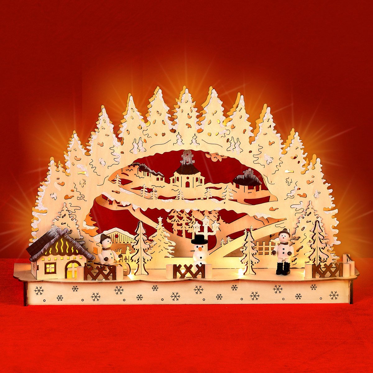 Monzana\u0020Kerstboog\u0020Led\u0020Winterdorp\u0020Warm\u0020wit