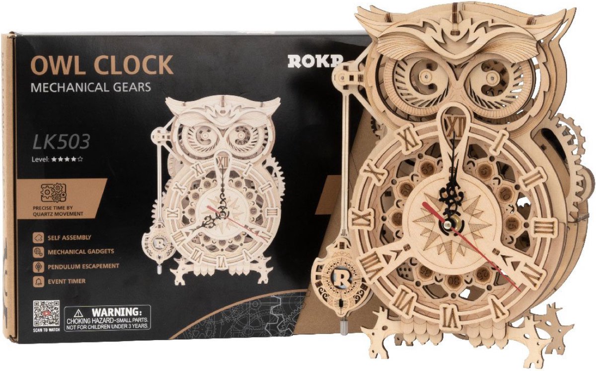 Robotime\u0020Mechanische\u0020Uilklok\u0020Houten\u0020modelbouw\u0020DIY\u0020Miniatuur\u0020Knutselen Robotime\u0020Mechanische\u0020Uilklok\u0020Houten\u0020modelbouw\u0020DIY\u0020Miniatuur\u0020Knutselen