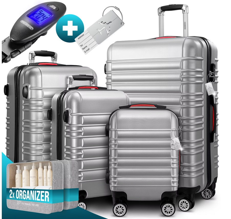 Reiskoffers\u0020Zilver\u00204\u002Ddelig\u0020ABS\u0020met\u0020gratis\u0020accessoires\u0020 Reiskoffers\u0020Zilver\u00204\u002Ddelig\u0020ABS\u0020met\u0020gratis\u0020accessoires\u0020