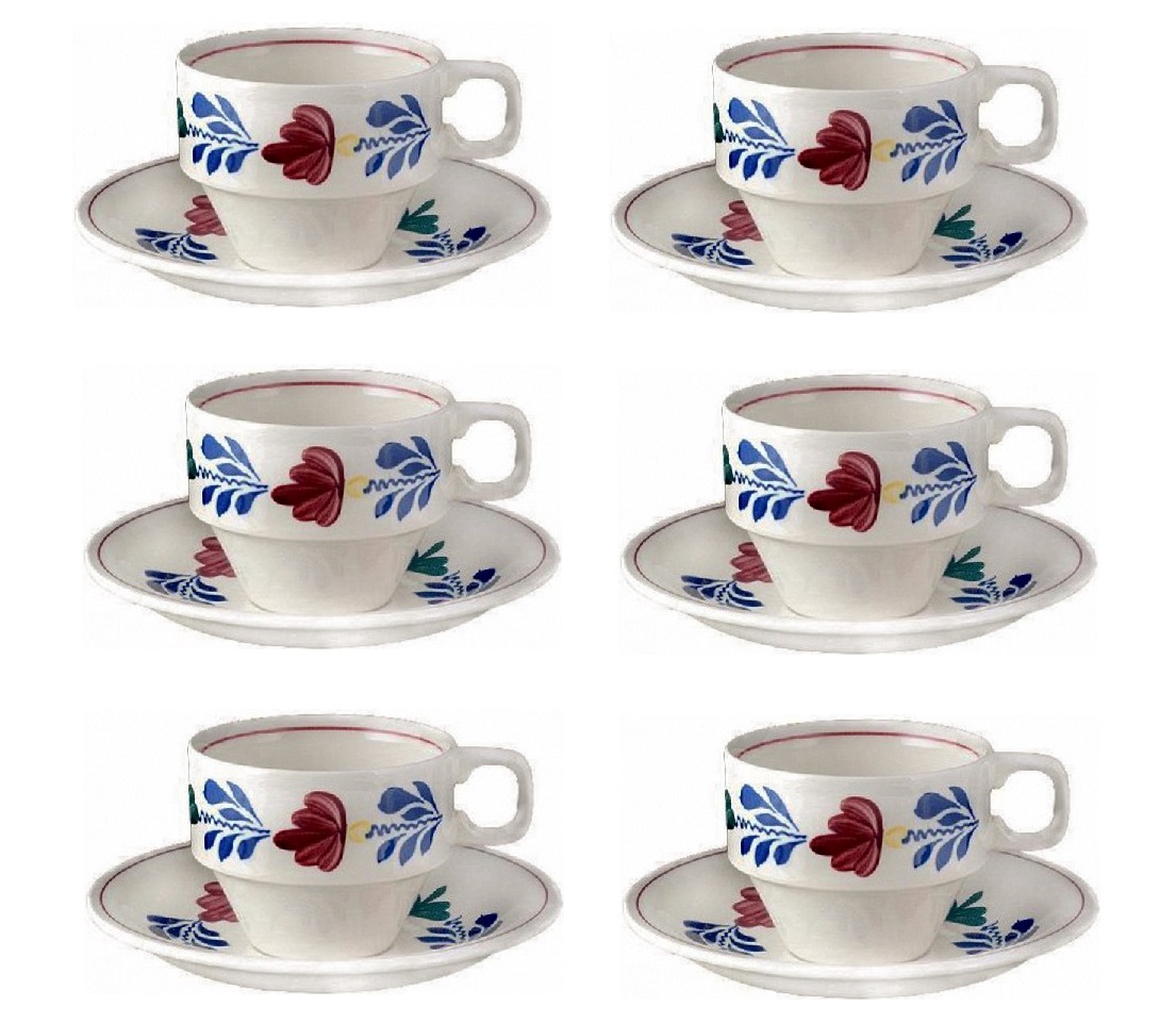 Boerenbont\u0020Kop\u0020en\u0020schotel\u0020stapelbaar\u0020200ml\u0020\u002D\u0020set\u0020van\u00206\u0020stuks