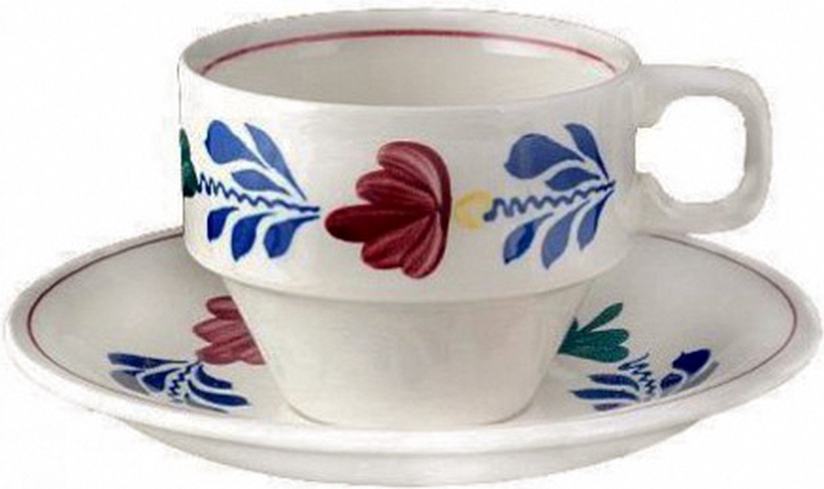 Boerenbont\u0020Kop\u0020en\u0020schotel\u0020stapelbaar\u0020200ml\u0020\u002D\u0020set\u0020van\u00206\u0020stuks