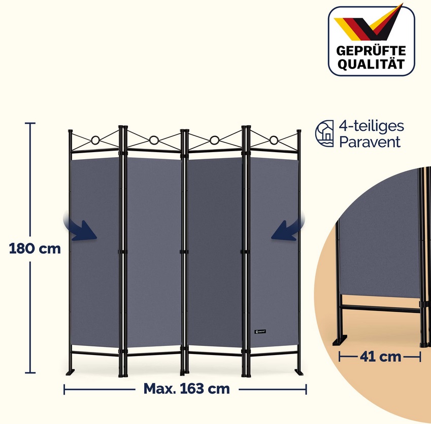 Kamerscherm\u0020Inklapbaar\u0020180\u0020x\u0020163cm\u0020Antraciet