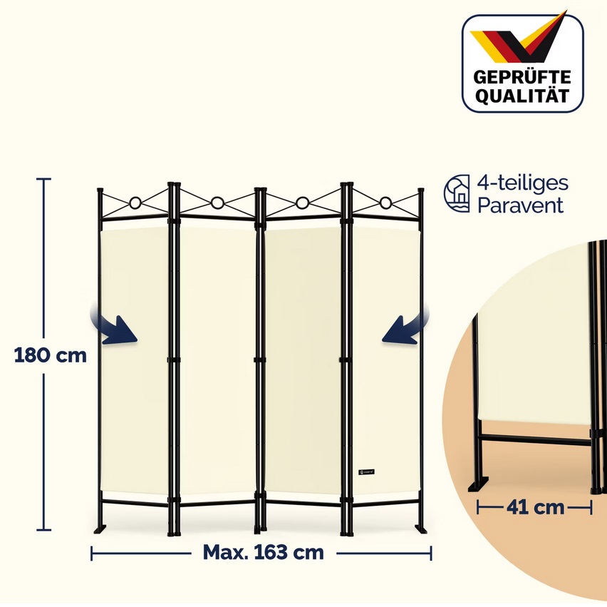 Kamerscherm\u0020inklapbaar\u0020180\u0020x\u0020163cm\u0020Creme