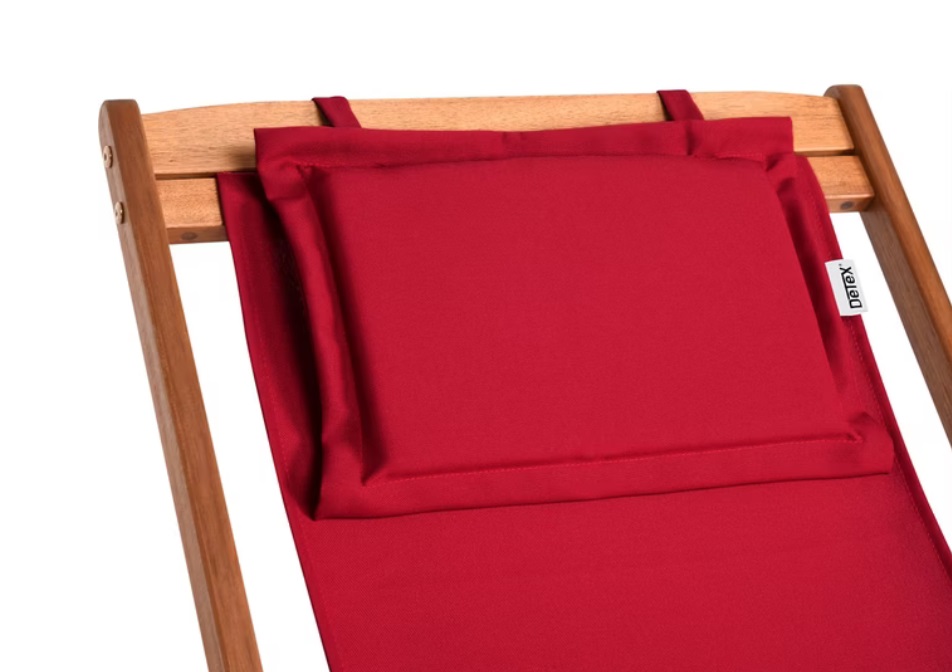 Ligstoel\u0020Rood\u0020Acaciahout\u002094x60x94cm\u0020