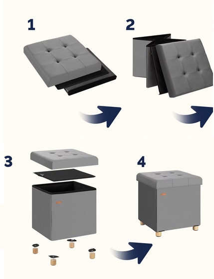 Poef\u0020Antraciet\u0020Fluweel\u002042x38x38cm\u0020inklapbaar Poef\u0020Antraciet\u0020Fluweel\u002042x38x38cm\u0020inklapbaar