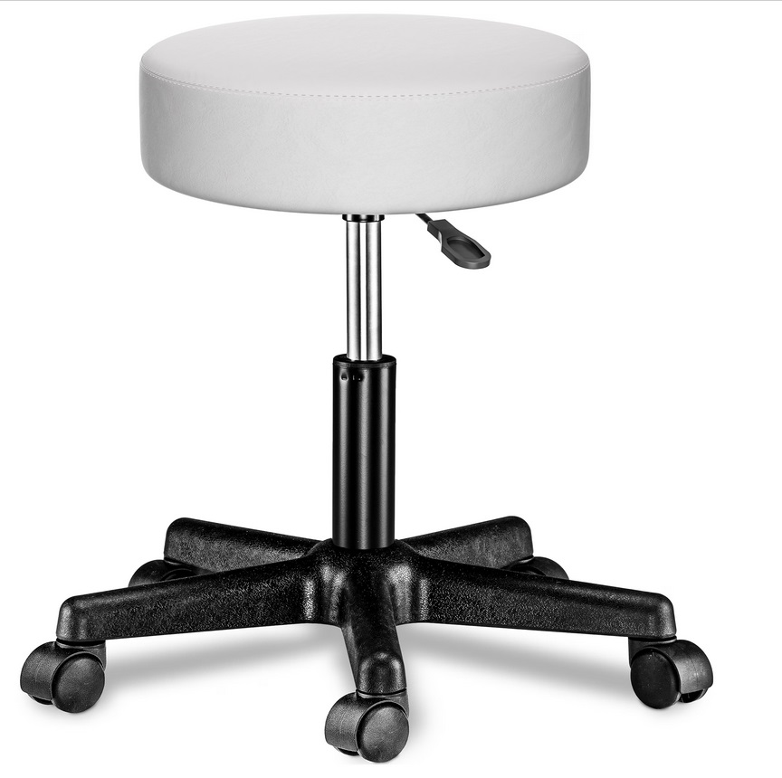 Casaria\u0020Verstelbare\u0020Draaikruk\u0020\u002D\u0020Kunstleer\u002046\u002F60cm\u0020Zithoogte\u0020Wit