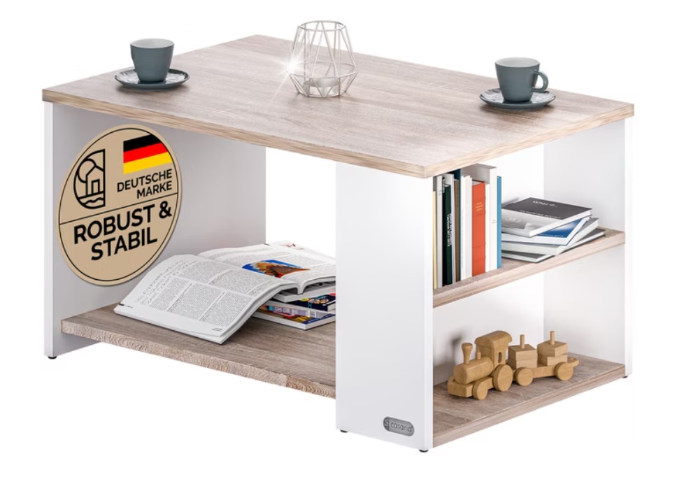 Salontafel\u0020Santa\u0020Cruz\u0020Wit\u0020Eik\u002090x60x50cm