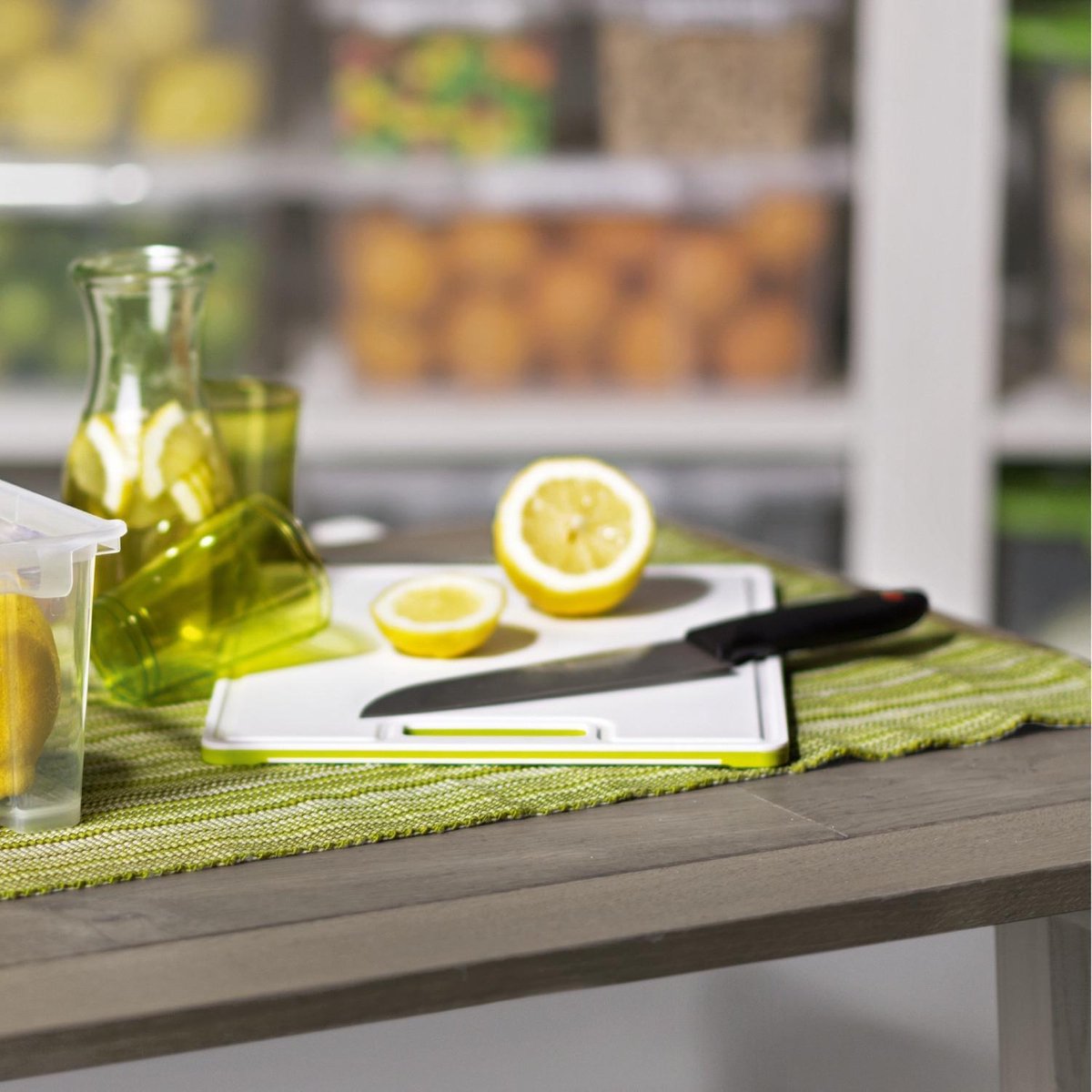 Rotho\u0020Caruba\u0020Rechthoekig\u0020Kunststof\u0020keukensnijplank\u0020Wit\u0020\u002F\u0020Groen