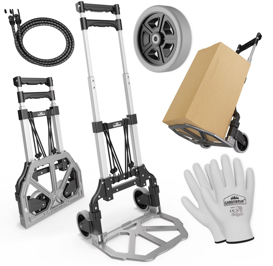 Steekwagen\u0020Zilver\u002FZwart\u0020aluminium\u002080kg\u0020in\u0020hoogte\u0020verstelbaar\u0020 Steekwagen\u0020Zilver\u002FZwart\u0020aluminium\u002080kg\u0020in\u0020hoogte\u0020verstelbaar\u0020