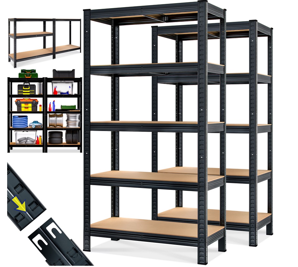 Stellingkast\u0020Zwart\u0020180x90x40cm\u0020set\u00202\u0020stuks