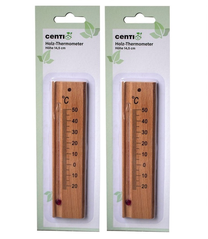 Houten\u0020Thermometer\u0020voor\u0020binnen\u0020of\u0020buiten\u0020set\u0020van\u00202\u0020stuks