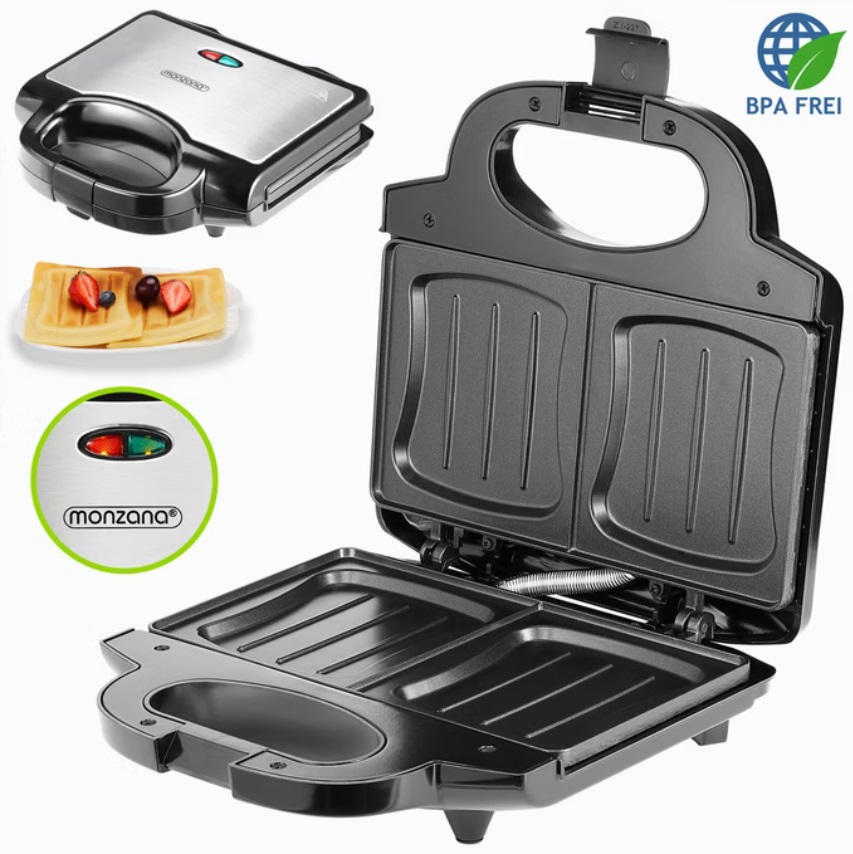 Tosti\u002Dijzer\u0020XL\u0020Zwart\u002FZilver\u0020750W