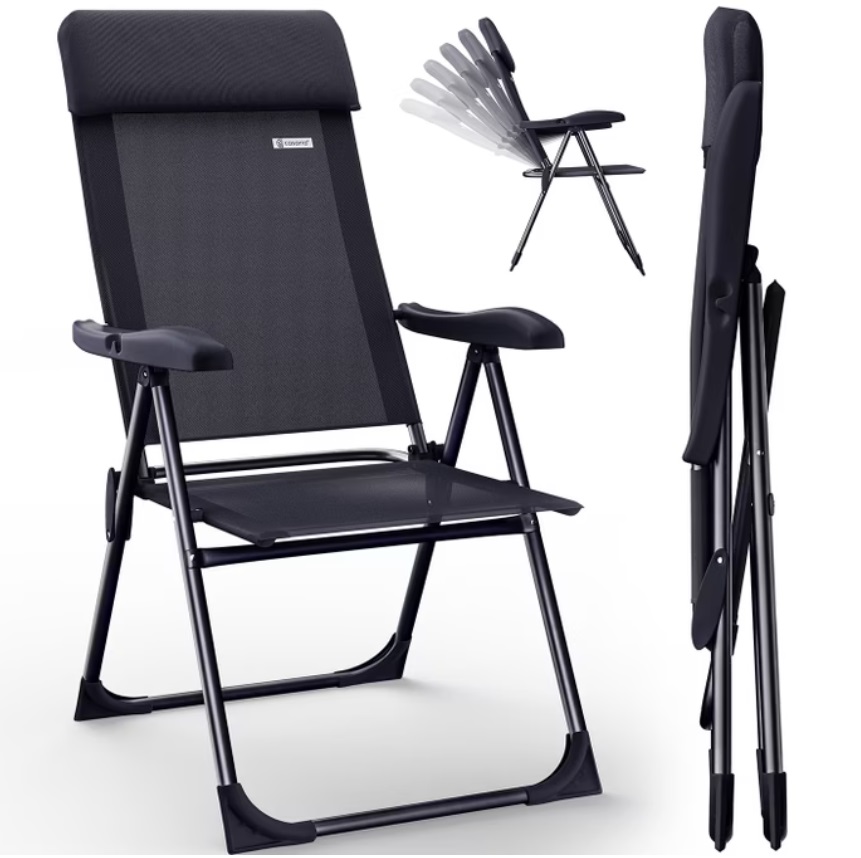 Tuinstoel\u0020Aluminium\u0020met\u0020Hoge\u0020Rugleuning\u0020Antraciet\u0020Set\u0020van\u00202\u0020stuks