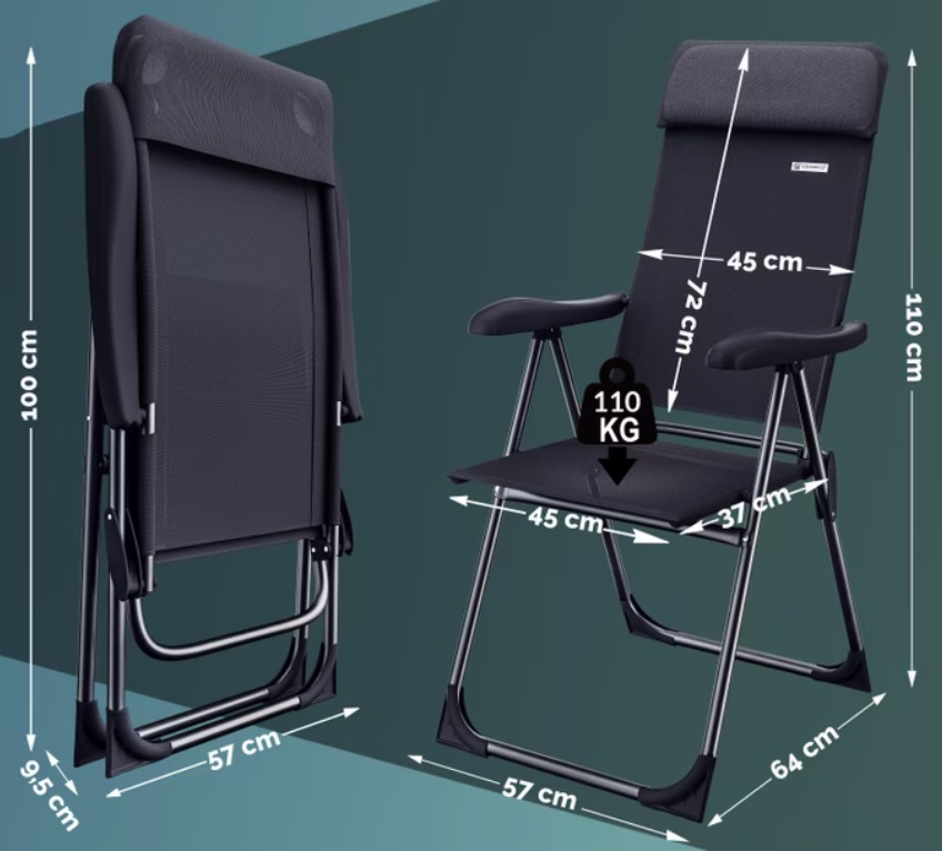 Tuinstoel\u0020Aluminium\u0020met\u0020Hoge\u0020Rugleuning\u0020Antraciet\u0020Set\u0020van\u00202\u0020stuks