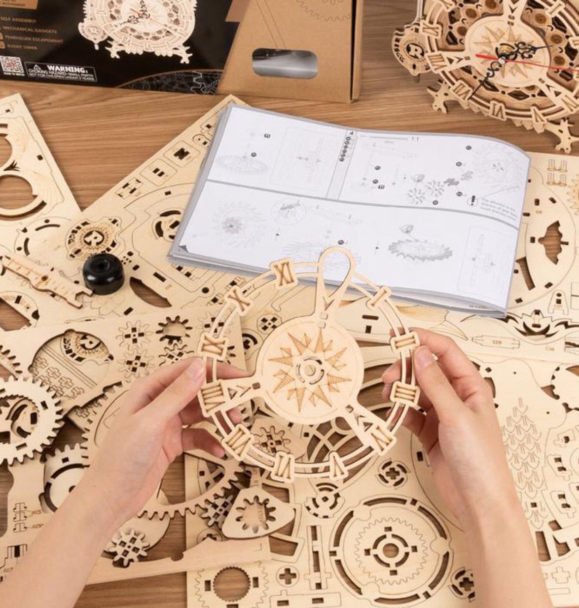 Robotime\u0020Mechanische\u0020Uilklok\u0020bouwpakket\u0020Volwassenen\u0020DIY\u0020Miniatuur\u0020Knutselen