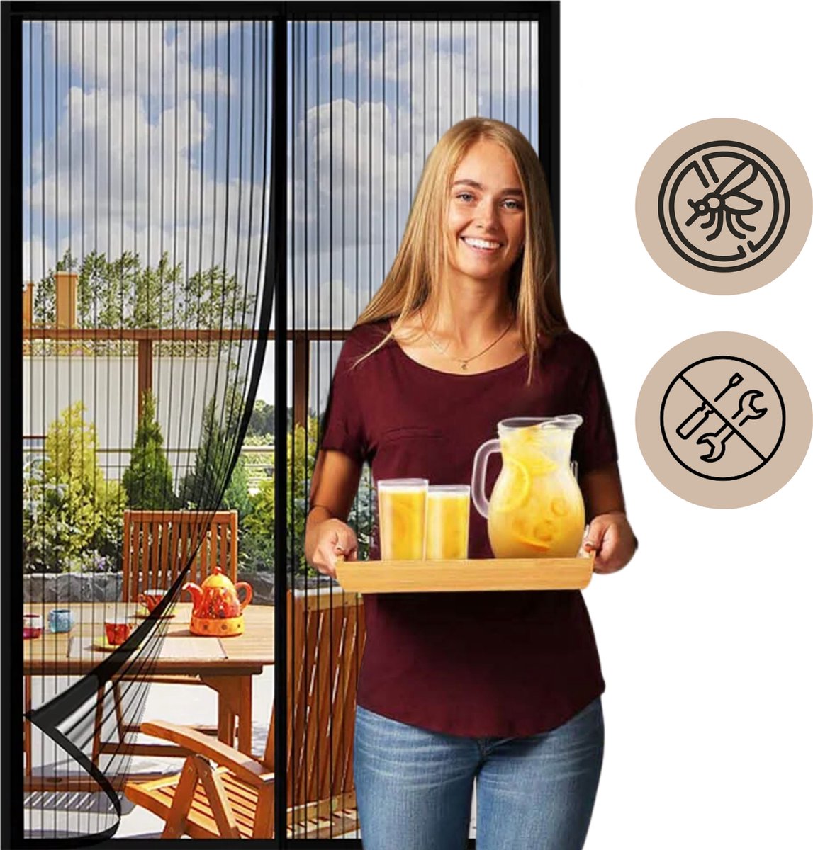 Partij\u0020van\u002020\u0020stuks\u0020Kwaliteit\u0020Glasvezel\u0020Vliegengordijn\u0020Deurhor\u0020100\u0020x\u0020210\u0020cm