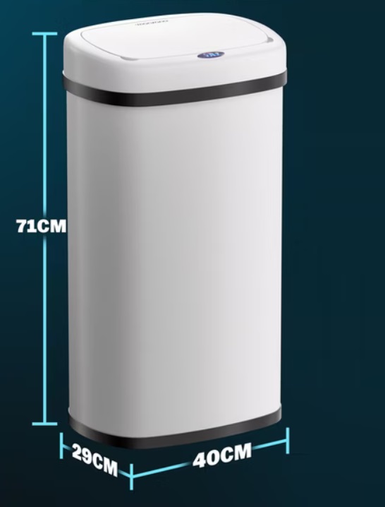 Vuilnisbak\u0020opent\u0020automatisch\u0020met\u0020Sensor\u0020Creme\u002Dwit\u002058L