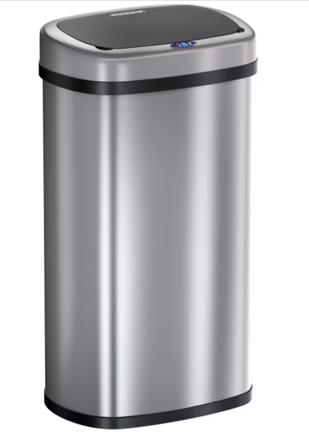 Vuilnisbak\u0020opent\u0020automatisch\u0020met\u0020Sensor\u0020Zilver\u002058L