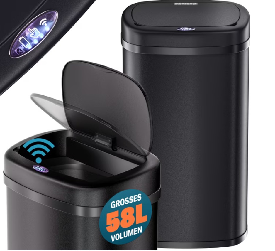 Vuilnisbak\u0020opent\u0020automatisch\u0020met\u0020Sensor\u0020Zwart\u002058L