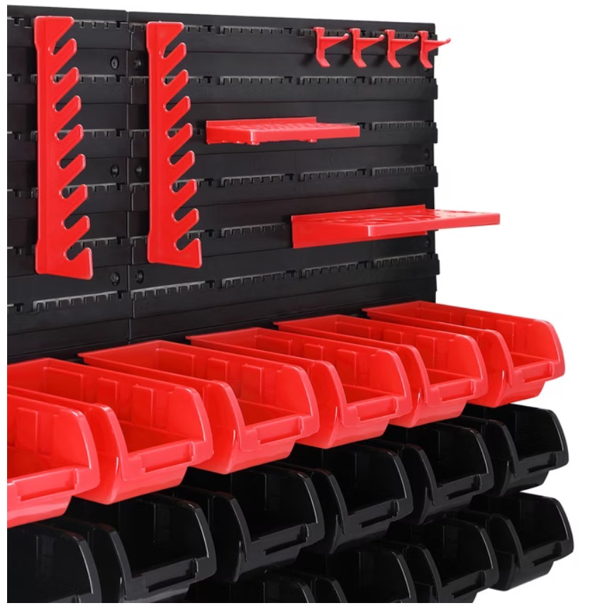 Gereedschapswand\u0020Zwart\u0020Rood\u002043\u002Ddelig\u0020Stapelboxen