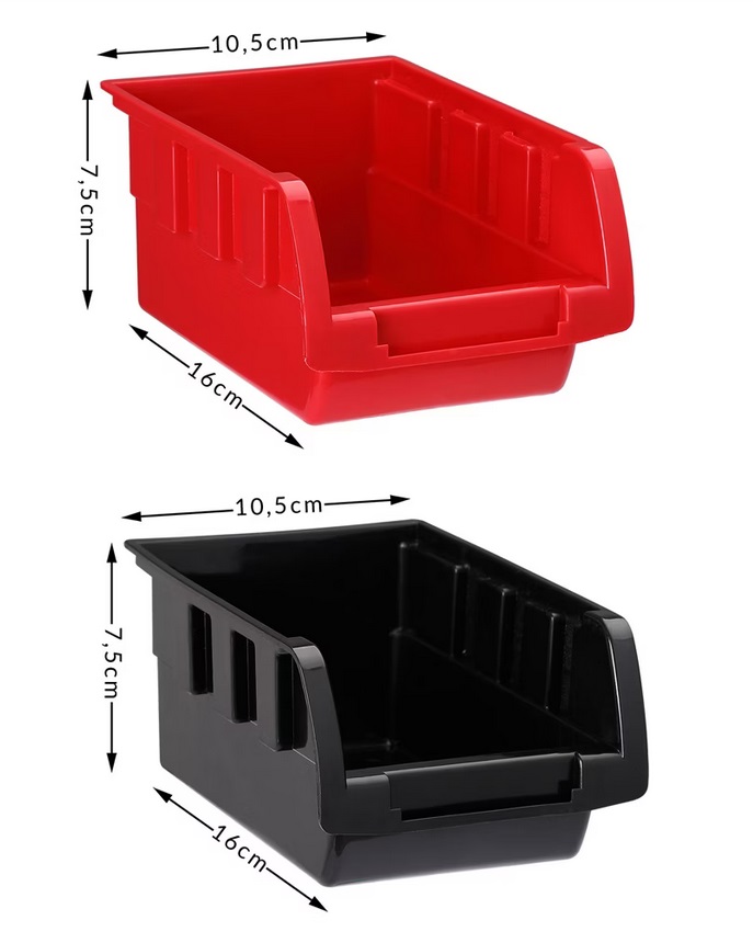 Gereedschapswand\u0020Zwart\u0020Rood\u002043\u002Ddelig\u0020Stapelboxen